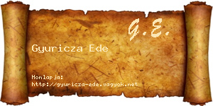 Gyuricza Ede névjegykártya
